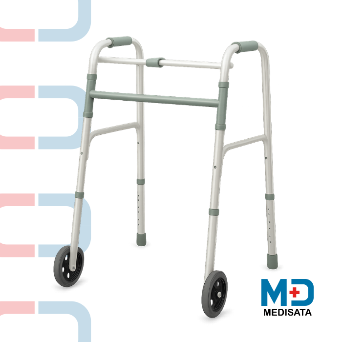 CAMINADOR ANDADERA 2 RUEDAS COLOR PLATEADO PARA ADULTOS