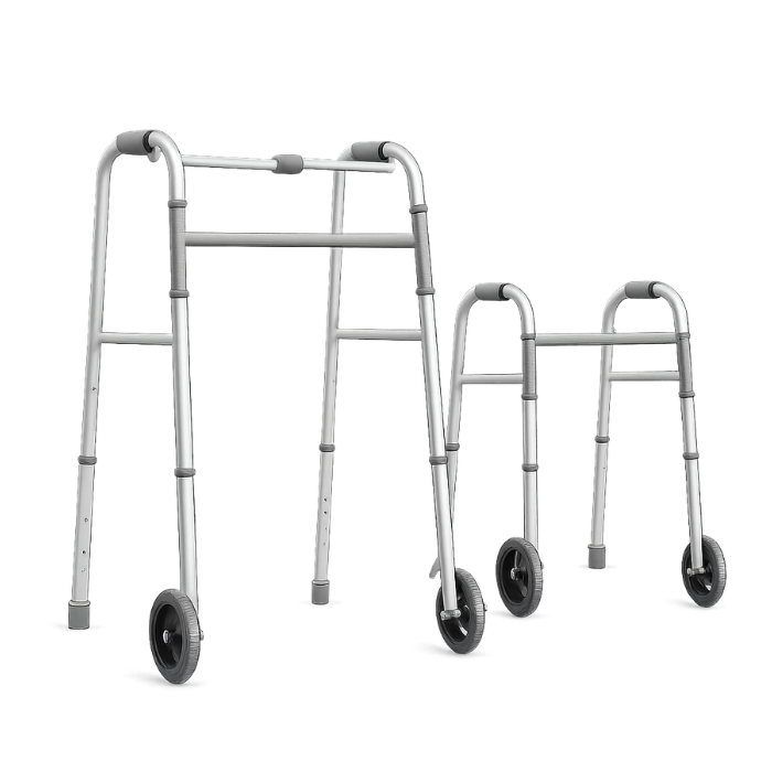 CAMINADOR ANDADERA 2 RUEDAS COLOR PLATEADO PARA NIÑOS