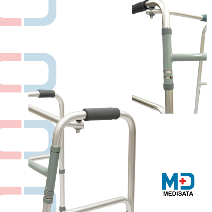 CAMINADOR ANDADERA 2 RUEDAS COLOR PLATEADO PARA ADULTOS