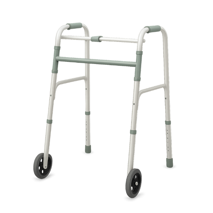 CAMINADOR ANDADERA 2 RUEDAS COLOR PLATEADO