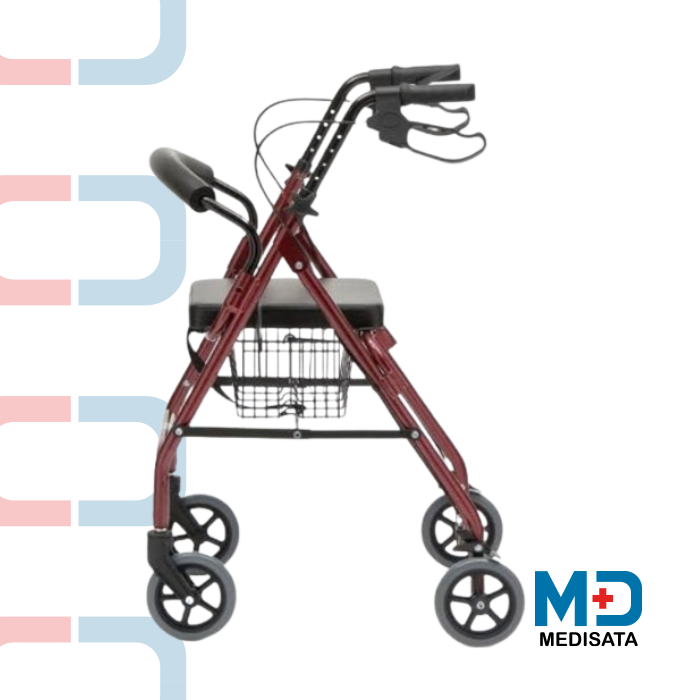 CAMINADOR ANDADERA 4 RUEDAS CON ASIENTO Y FRENOS