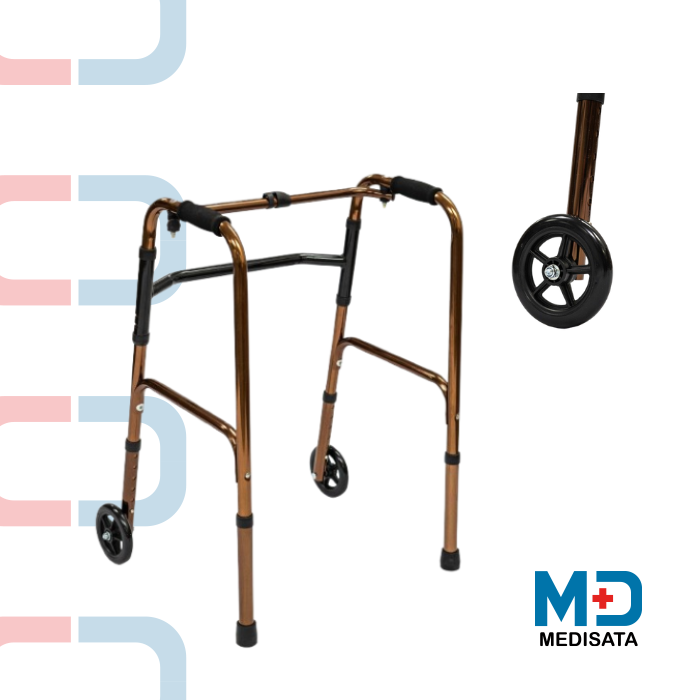 CAMINADOR ANDADERA DE 2 RUEDAS COLOR BRONCE
