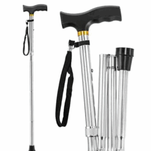 BASTON 1 PUNTO PLEGABLE PLATEADO