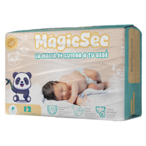 PAÑALES DESECHABLES PARA BEBE MAGIC SEC TALLA P 12 UNID.