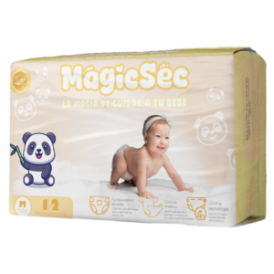 PAÑALES DESECHABLES PARA BEBE MAGIC SEC TALLA M 12 UNID.