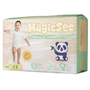 PAÑALES DESECHABLES PARA BEBE MAGIC SEC TALLA XG 12 UNID.