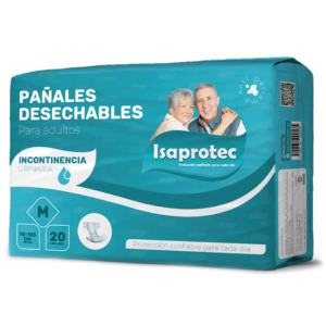 PAÑALES DESECHABLES PARA ADULTOS ISAPROTEC TALLA M 20 UNID.