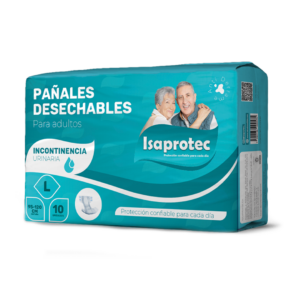 PAÑALES DESECHABLES PARA ADULTOS ISAPROTEC TALLA L 10 UNID.