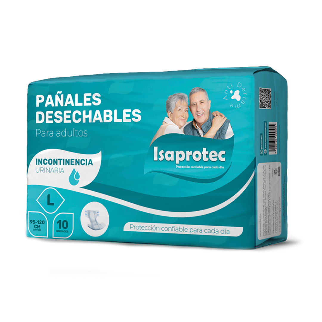 PAÑALES DESECHABLES PARA ADULTOS ISAPROTEC TALLA L 10 UNID.